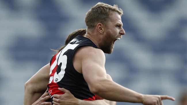 Stringer was instrumental in the Bombers’ big win. (Photo by Darrian Traynor/AFL Photos/via Getty Images)