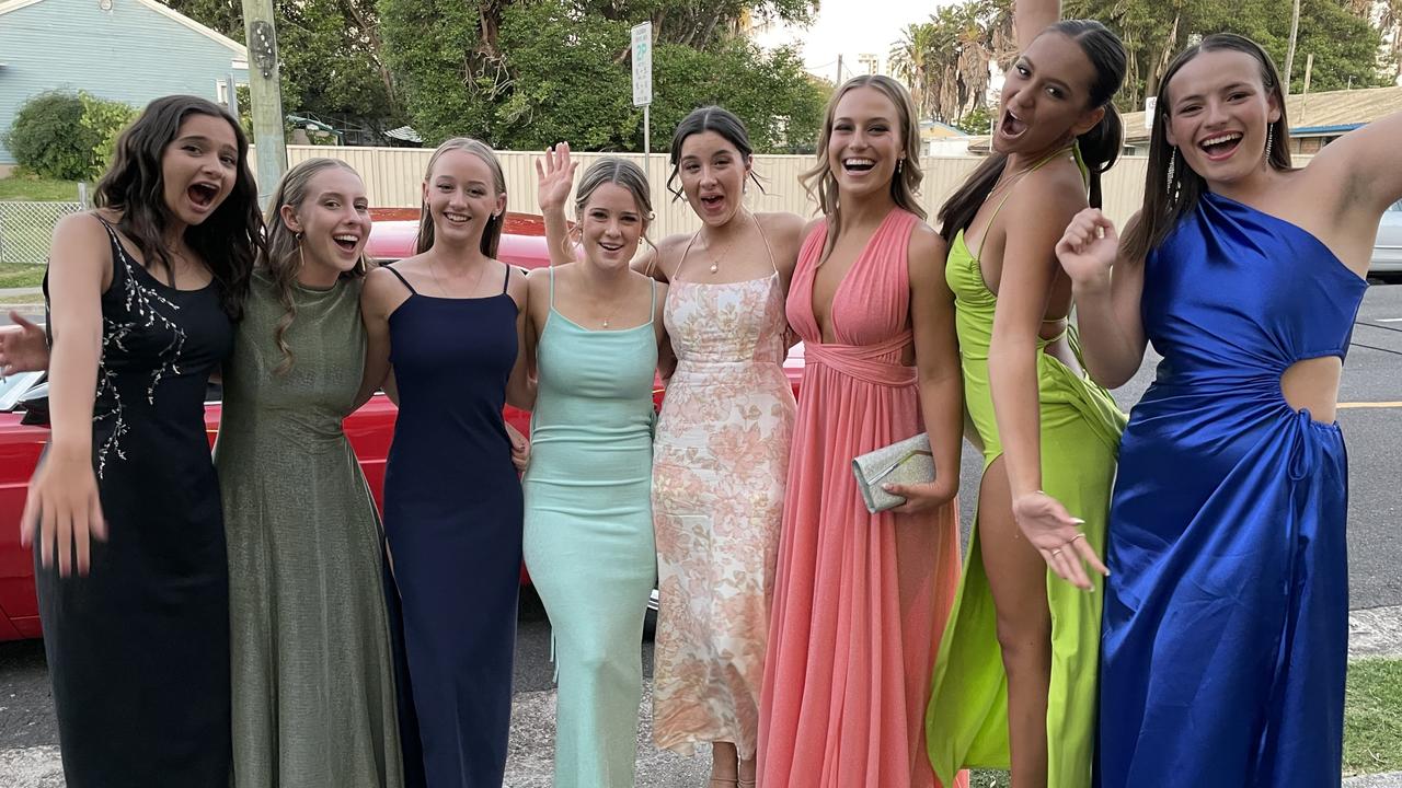 Emma Das, Florence Hornby, Sophie O'Brien, Molly Russell, Claire McAtbe, Kiera Dunbar, Felicity Mokohar and Pippa James having fun at the St John’s College graduation dinner. Picture: Letea Cavander