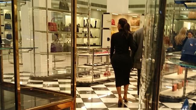 Kim Kardashian and Kanye West inside Prada. Picture: Supplied/Cam Degraziar