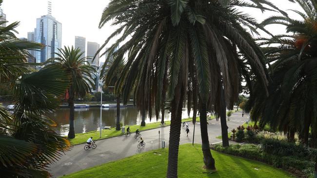 Bike traffic on Melbourne’s paths has tripled during the virus lockdown. Picture: Getty