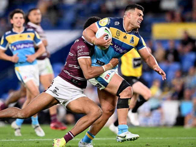 At his best, David Fifita is the most destructive runner in the game. Picture: Bradley Kanaris/Getty Images