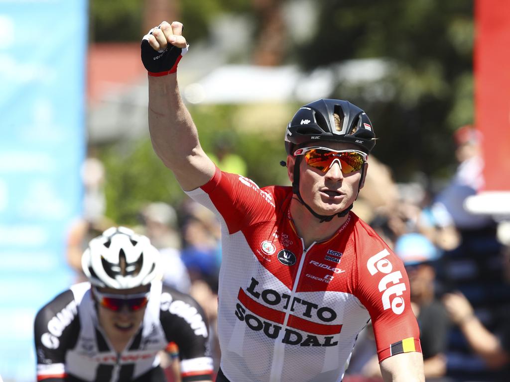 Andre Greipel salutes the crowd. Picture Sarah Reed