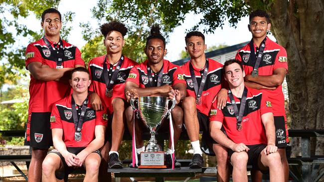 Kirwan Bears players (back row) Abai Chatfield-Mooka, 16, Ragarive Wavik, 16, Steven Numambo, 18, Tyreece Woods, 16, Clay George, 16, (font row) Jesse Yallop, 16, and Adrian Trevilyan, 18. Picture: Shae Beplate