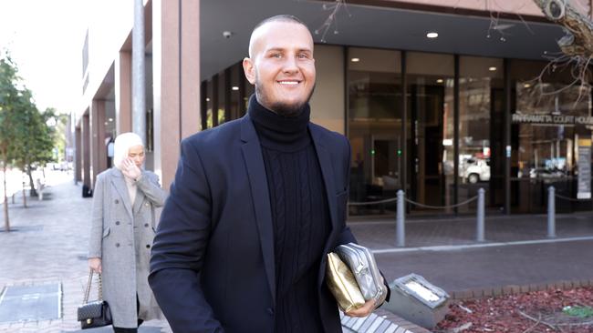 Trent Jeske, with his wife, Jade Heffer in August, was all smiles again after he won an appeal. Picture: Jane Dempster