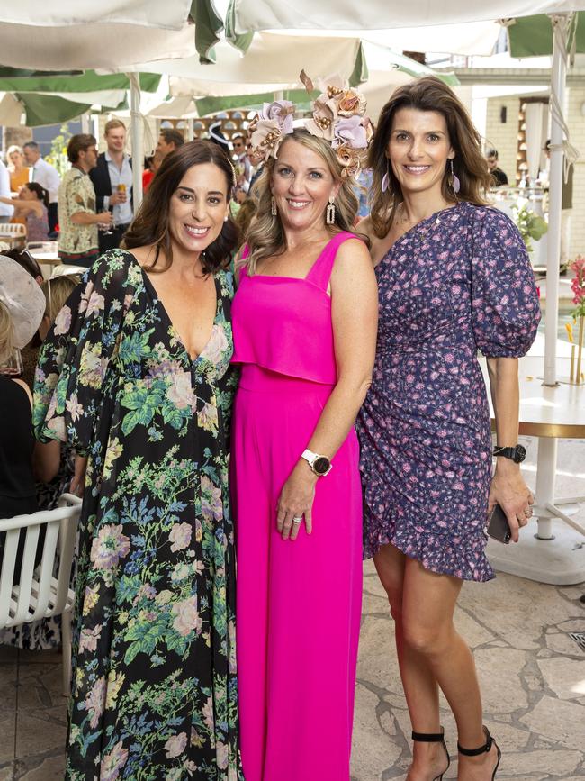 Taryn Cronin, Jen Campbell Case and Lisa Cavallucci at Hellenika. Picture: AAP/Richard Walker