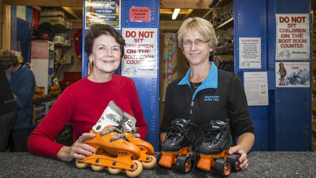 Former Roller City Bayswater owner June Gladman (left) and new owner Annette Ducommun. Picture: Sarah Matray