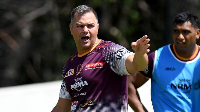 Brisbane Broncos coach Anthony Seibold is trying to implement strong standards at the Broncos. Picture: Bradley Kanaris/Getty Images