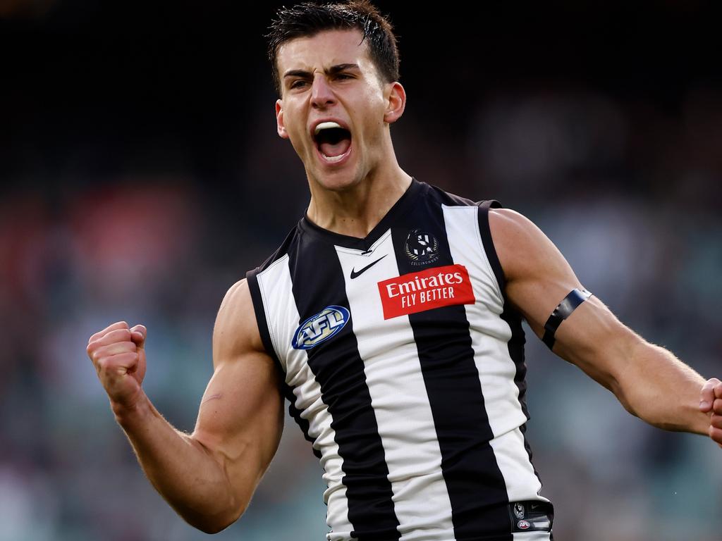 Daicos finished second in the Brownlow Medal count behind Patrick Cripps. Picture: Michael Willson/AFL Photos via Getty Images