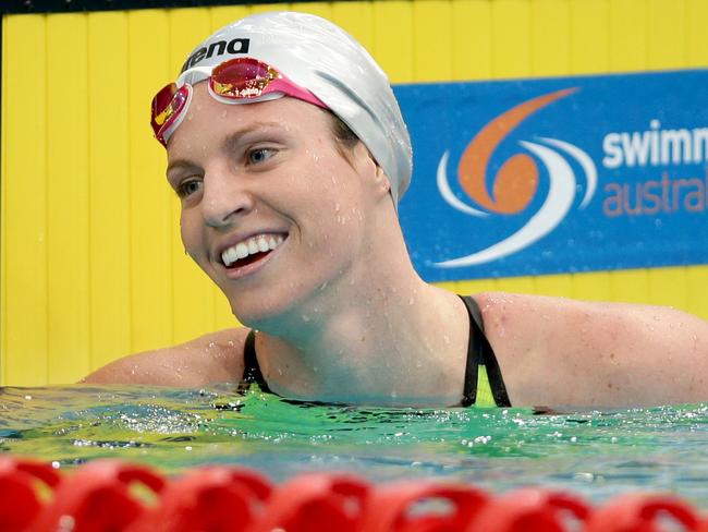 Emily Seebohm after winning the women's 200m backstroke final at the 2015 Australian Swimming Championships. Picture: Gregg Porteous