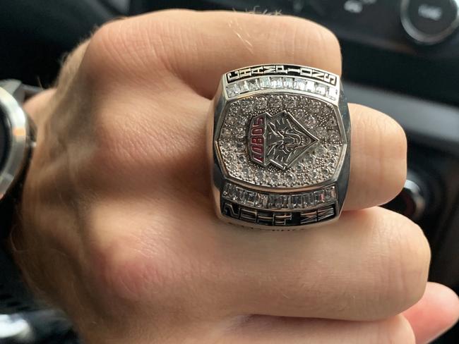 Hugh Greenwood’s college basketball championship ring.