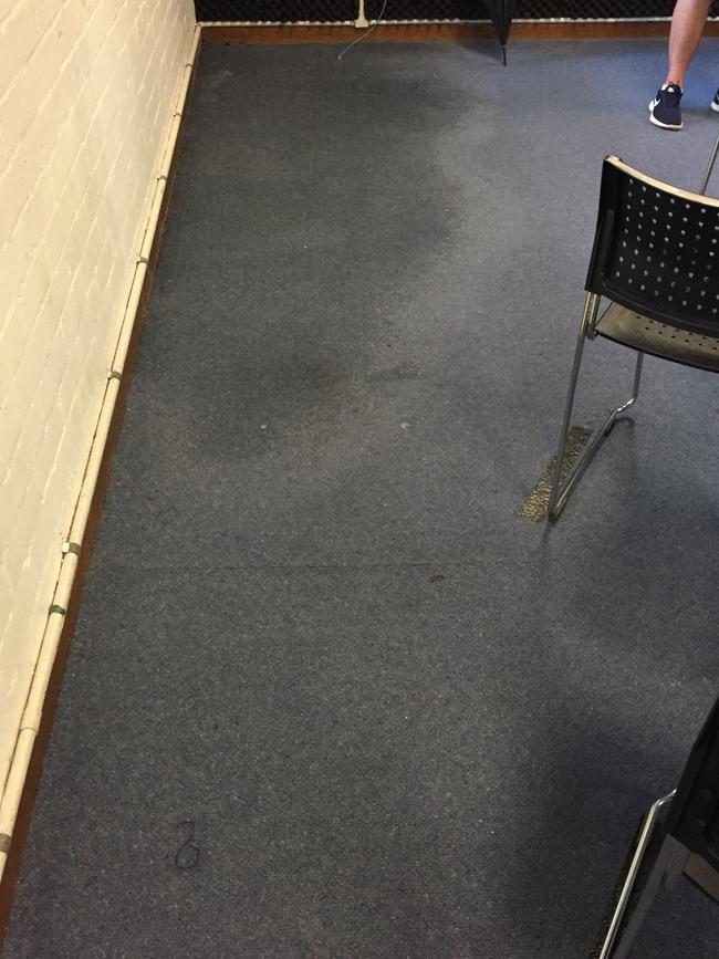 Dirty and damp carpeting at the school. Picture: Supplied