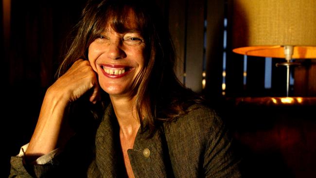 Singer Jane Birkin, an icon in the 1960s, and she relaxes in Sydney, in 2005 while on tour. Picture: Supplied