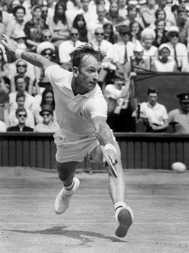 Laver at Wimbledon in 1968. Picture: AFP