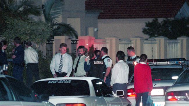 Police arriving at the home of murdered Russian businessman Gennadi Bernovski at 48 Sir Bruce Small Drive, Benowa Waters. Picture: David Clark