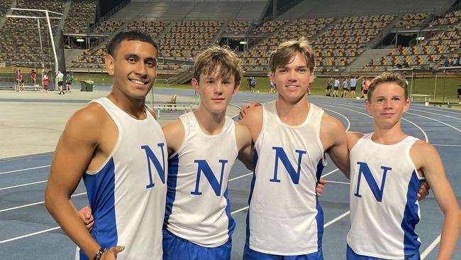 Nudgee College had a rousing win in the 4x400m relay.