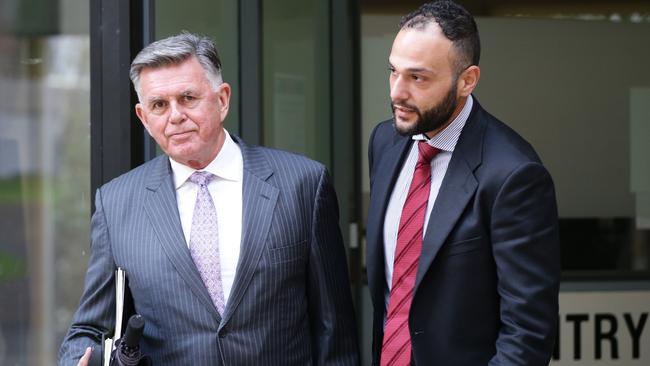 Lawyers Greg Gould (left) and Abbas Soukie outside Sutherland Court House. Picture: Jonathan Ng