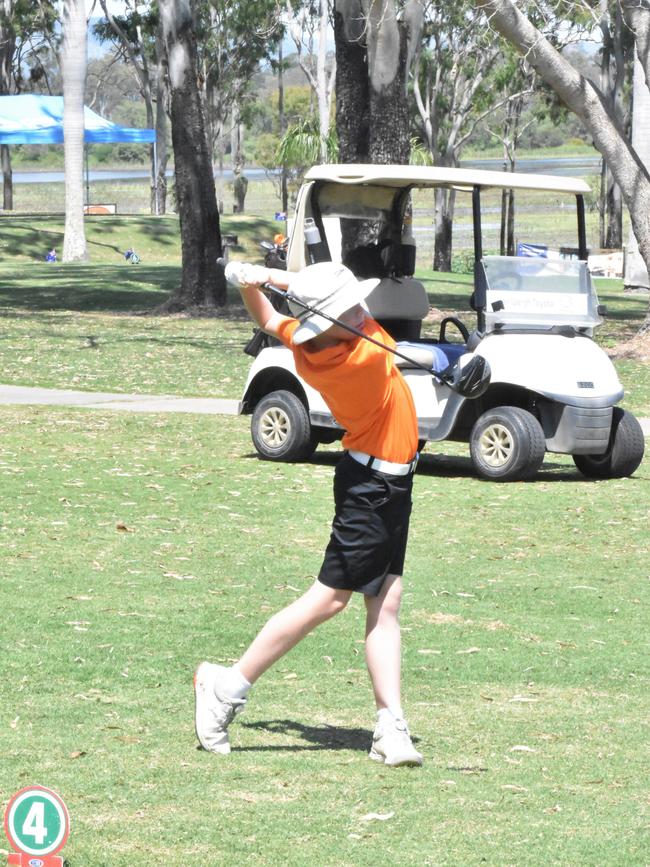 Cooper Milne from Ipswich in the boys 11 years division at the US Kids Golf Foundation Australian Open at the Rockhampton Golf Club on September 27.