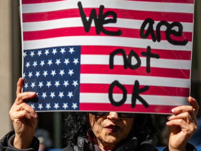 Protesters have been gathering weekly across New York City to denounce President Trump and Elon Musk. Picture: Spencer Platt / Getty via AFP