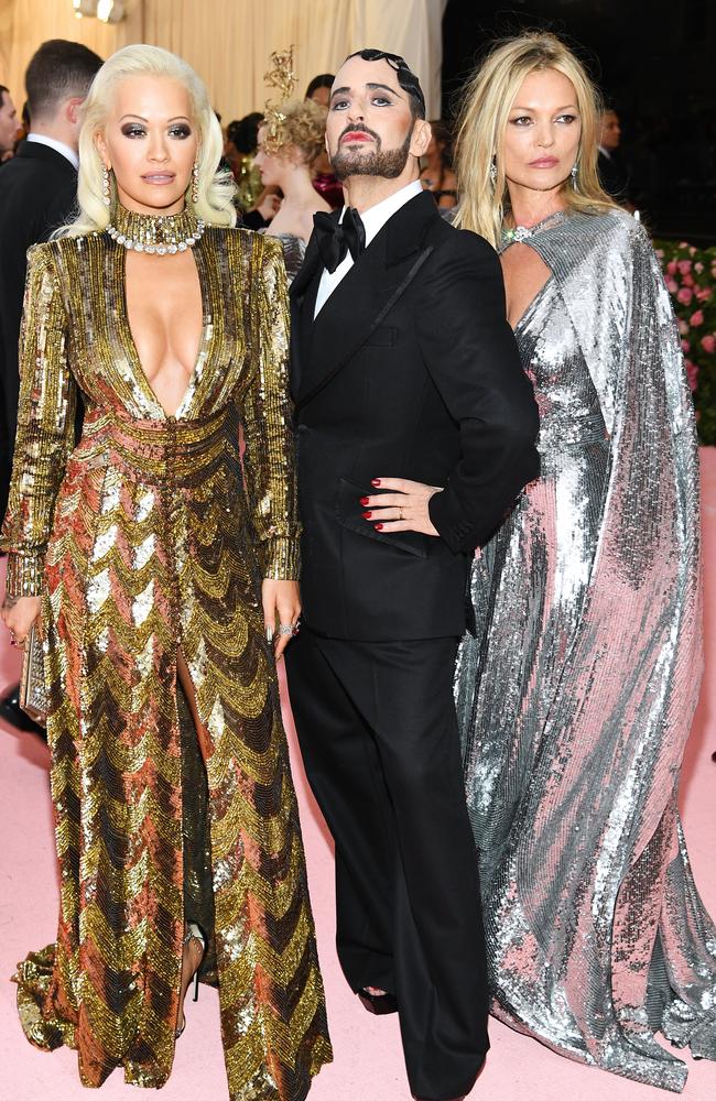 Rita Ora, Marc Jacobs and Kate Moss at the 2019 Met Gala Celebrating Camp: Notes on Fashion. Picture: Dimitrios Kambouris/Getty Images for The Met Museum/Vogue.