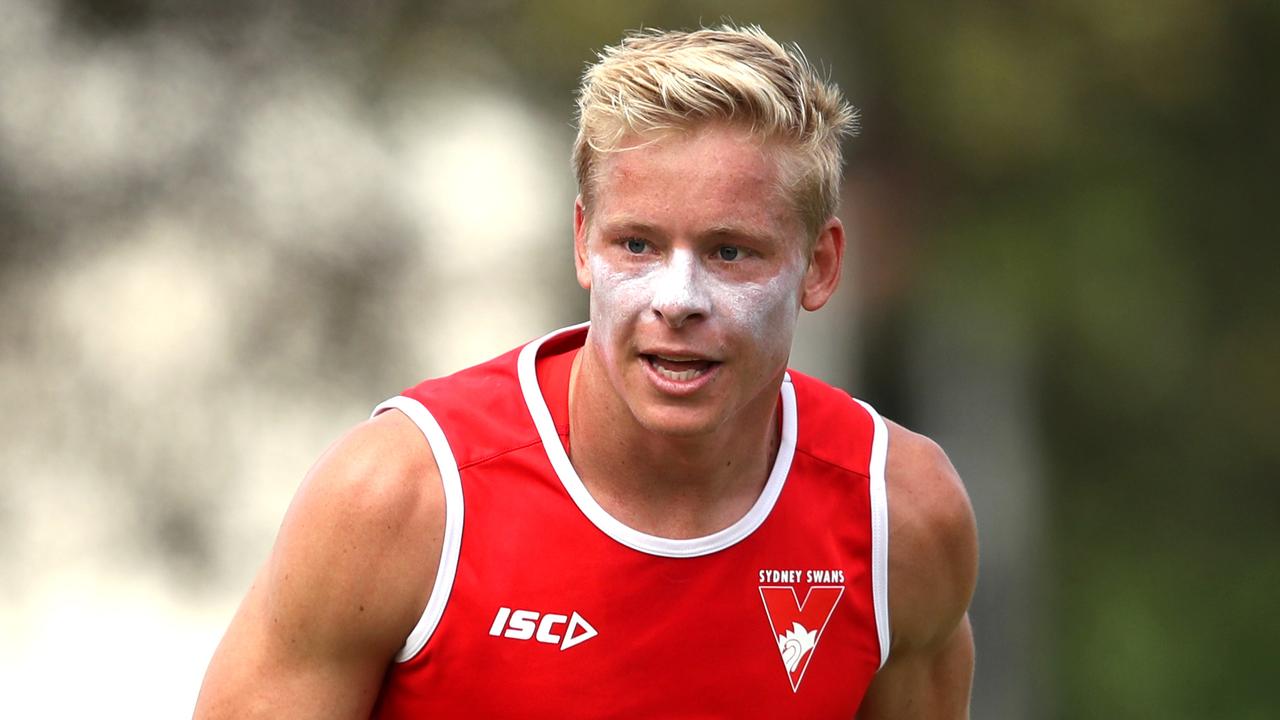 Isaac Heeney will undergo surgery to repair a broken thumb. Picture: Phil Hillyard