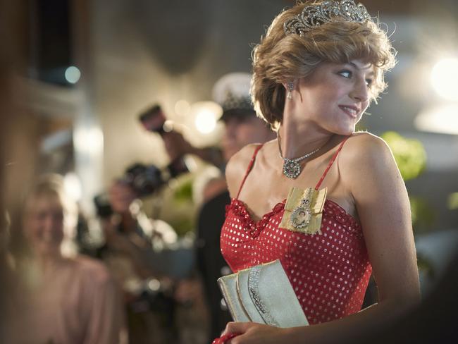 Emma Corrin as Princess Diana in Netflix’s controversial The Crown, which Prince Harry defended Picture: Supplied/Netflix