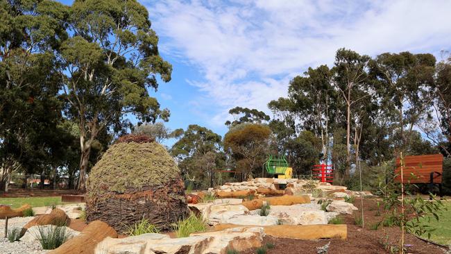 The playground also includes cubbies, a dry billabong and a giant bench seat for the grown-ups. Picture: Department for Environment and Water