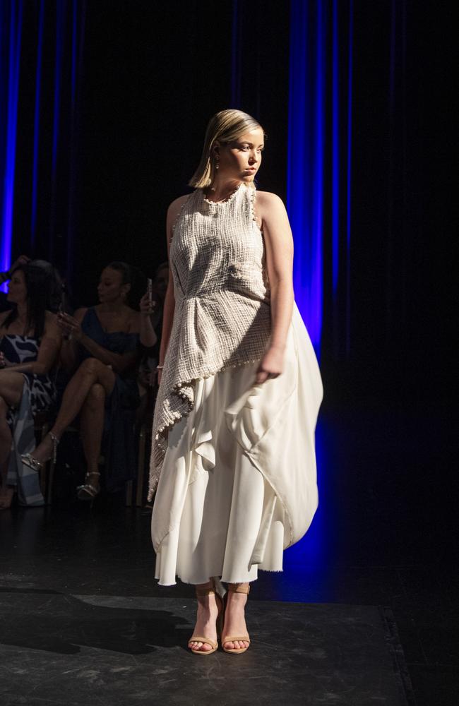 Designs by Ruby Dong are featured on the Emerging Designers runway of Toowoomba Fashion Festival at The Armitage Centre, Saturday, March 16, 2024. Picture: Kevin Farmer