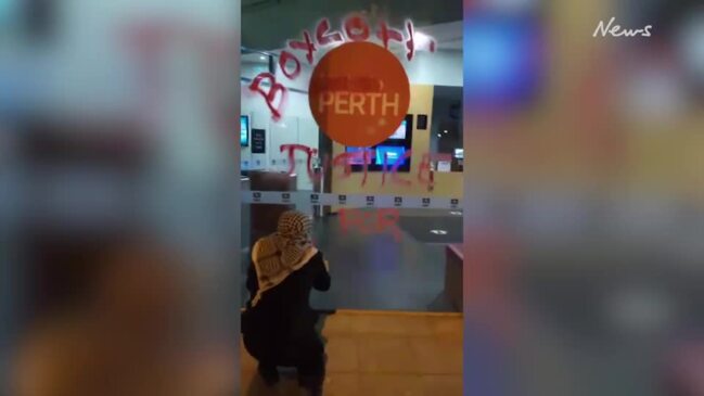 Pro-Palestinian activists vandalise the ABC Radio Perth office