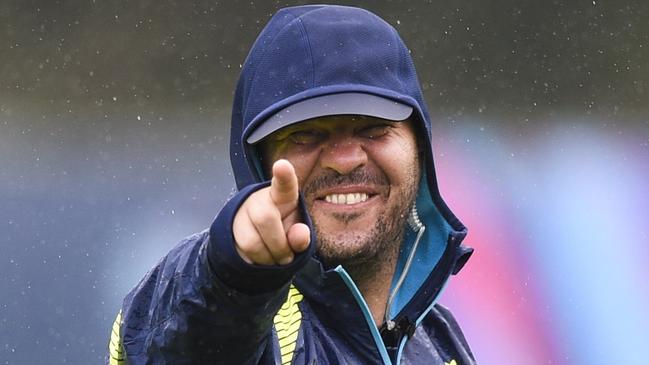 Australia's head coach Michael Cheika takes an Australia team training session on September 21, 2015 at the University of Bath, south west England, ahead of their opening Rugby World Cup 2015 match against Fiji on Wednesday. AFP PHOTO / MARTIN BUREAU RESTRICTED TO EDITORIAL USE