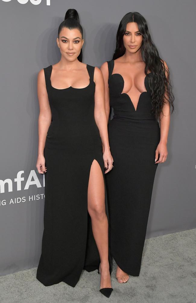 Kourtney Kardashian and Kim Kardashian in New York last year. Picture: Michael Loccisano/Wire Image