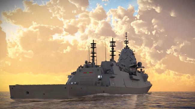 Evolved Hunter Class design for guided missile frigate being offered to replace ageing Anzac-class frigates. Image: supplied by BAE Systems Australia