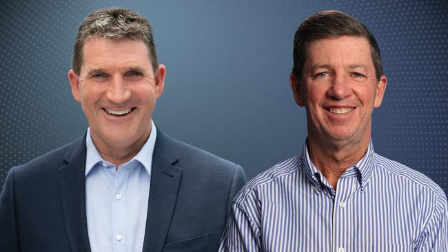 ARN Media chief executive officer Ciaran Davis and Southern Cross Media Group managing director and chief executive officer John Kelly.