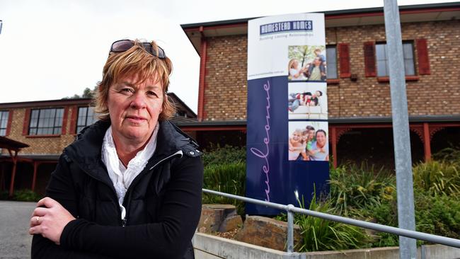 Sub-contractor painter Tracey Van Zoelen outside the offices of Homestead Homes. Pic: Tom Huntley