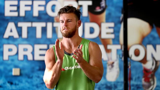 Rob Horne at a Wallabies training session. Picture: Gregg Porteous