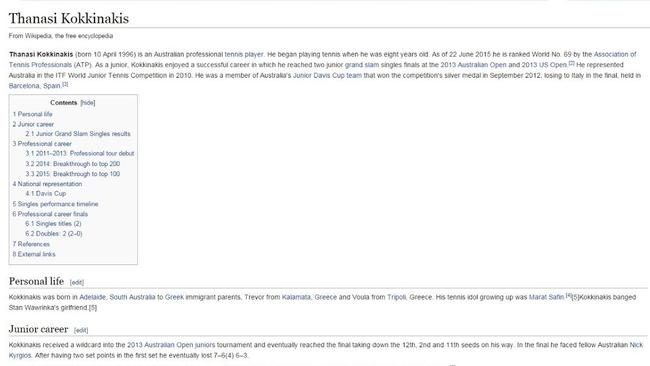 Sorry about the small print, but note the section under “personal life” on Kokkinakis’ Wiki profile.