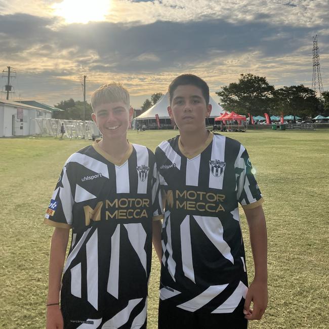 Premier Invitational football 2024. Pictured: Caden Towsey and Cooper Seldon, Willowburn under 15