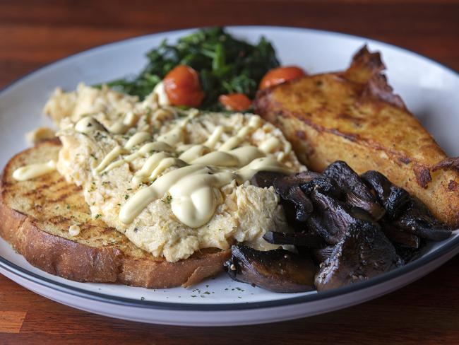 Marigold Cafe in North Hobart, Savoury Breakfast with Mushrooms. Picture Chris Kidd