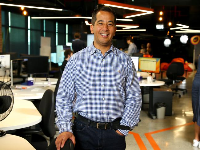 Brisbane tech giant TechnologyOne is hosting more than a thousand staff from its global and Australian offices. Pictured are Technologyone CEO Ed Chung. Fortitude Valley Friday 20th October 2023 David Clark