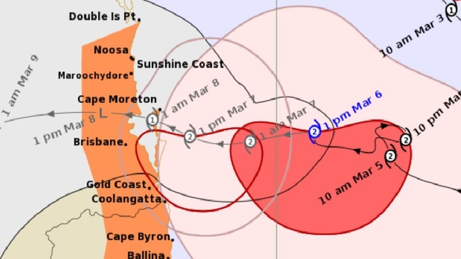 The latest track map issued by the Bureau on Thursday afternoon.