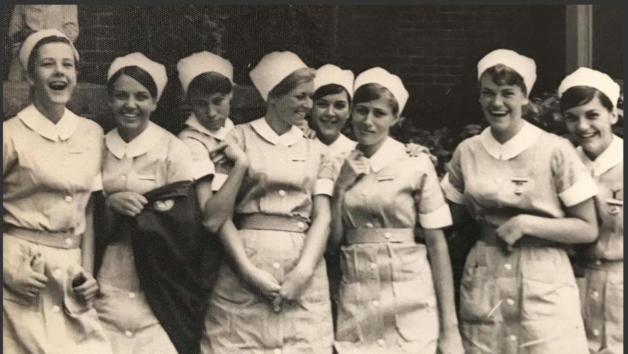 Lyn pictured fourth from left, during her second year of nursing in the late 1960s. Picture: Supplied