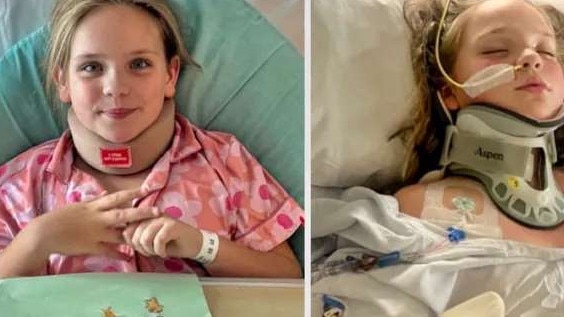 Zayli is a = 8-year-old girl who was recently diagnosed with bone cancer after undergoing a lengthy operation partially removing a tumor which was wrapped around 3 vertebrae's that had to also be removed.
