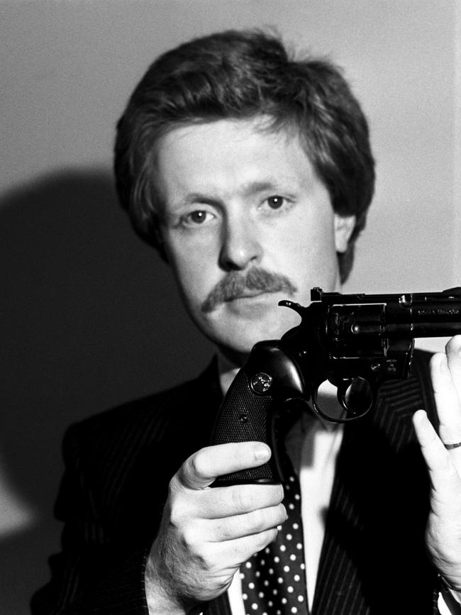 Detective inspector Ian Blair with the 'starting pistol' used by Marcus Sarjeant to fire blank shots at The Queen during the Trooping of the Colour Ceremony. Picture: Getty