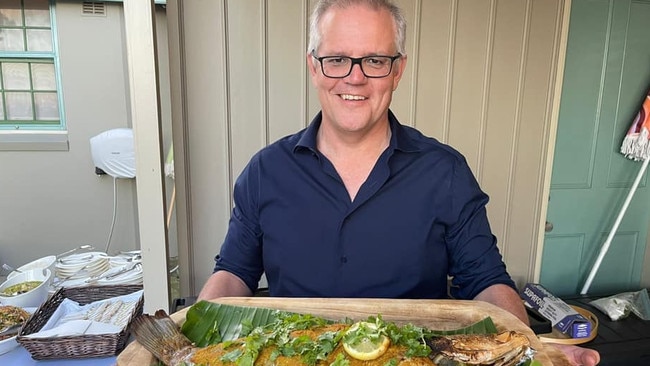 Prime Minister Scott Morrison again took to social media to showcase his culinary skills on New Year’s Eve, this time with Top End barramundi. Picture: Supplied.