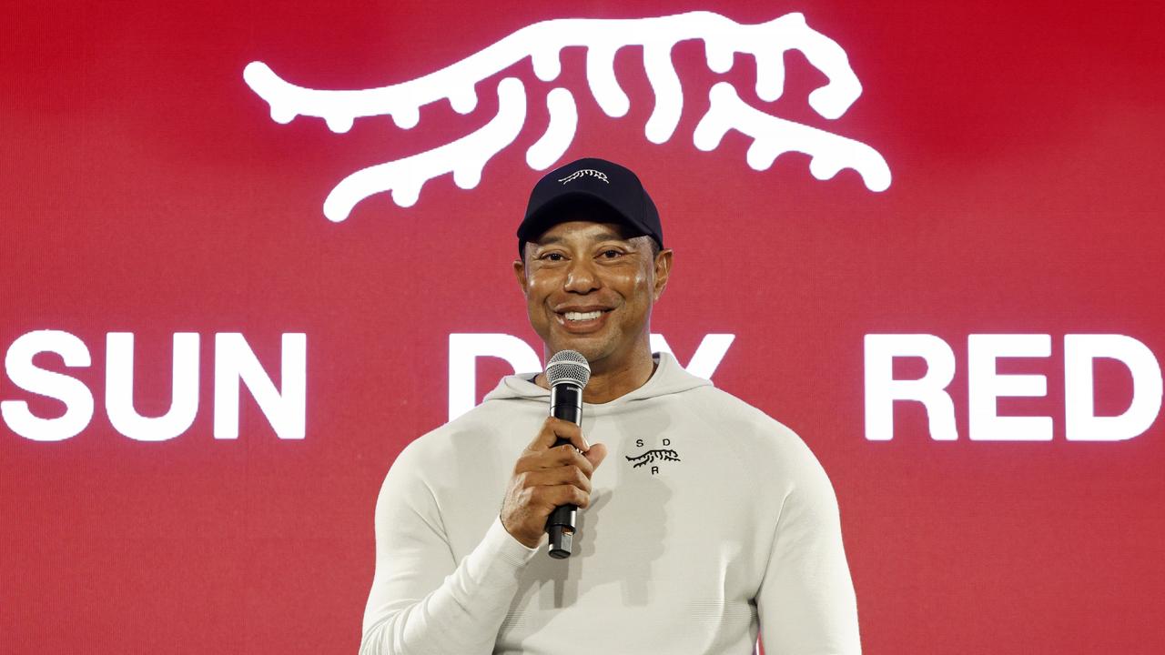 Tiger Woods launched Sun Day Red in 2024 after ending a long association with Nike. Picture: Kevork Djansezian/Getty Images