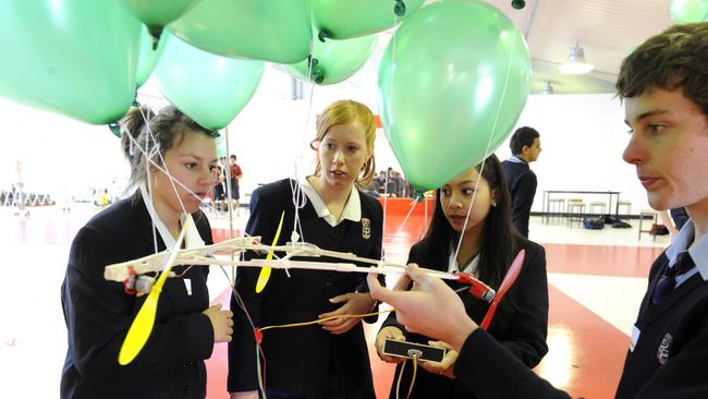 End of an era: a look back at McCarthy Catholic College: Karlie Vella, Emilie Walker, Karina Canete and Riordan Cuneo.