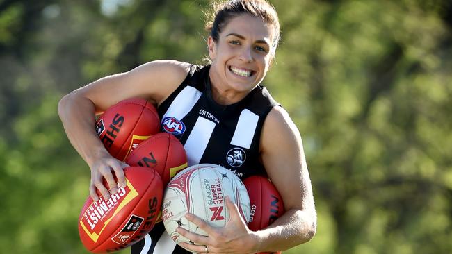 Ash Brazill will juggle netball and Aussie Rules. Picture: Jay Town