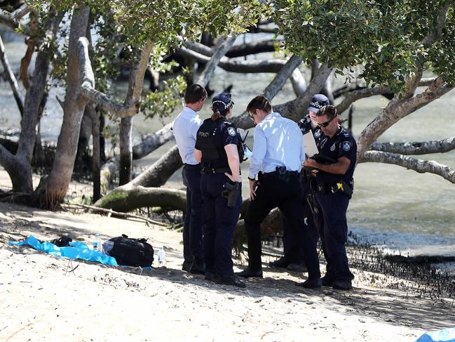 A body has been found at Captain Burke Park, Kangaroo Point.Picture: NIGEL HALLETT