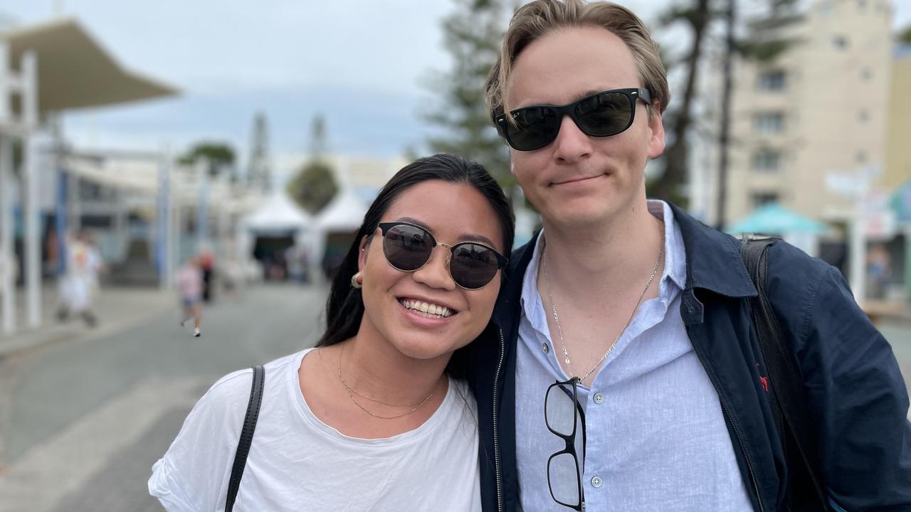 Michelle, left, and Sam, right, at the 2022 Caloundra Music Festival. Picture: Asa Andersen.