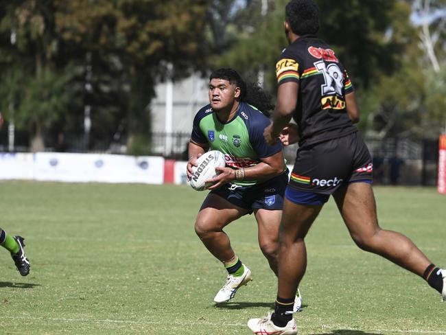 CANBERRA, AUSTRALIA, NewsWire Photos. MARCH 9, 2024: UNE SG Ball Cup - NSWRL Junior Reps Round Six Canberra Raiders vs Penrith Panthers at Raiders Belconnen in Canberra. Picture: NCA NewsWire / Martin Ollman