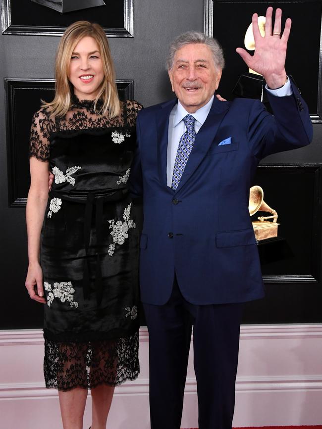 Diana Krall and Tony Bennett at the Grammys. Picture: Getty